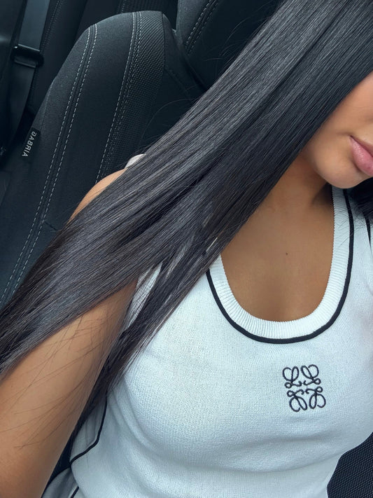 WHITE TANK TOP WITH TRIM